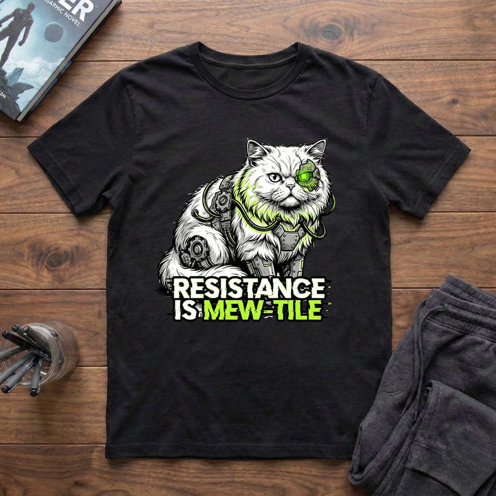 Resistance Is Mew-Tile T-Shirt