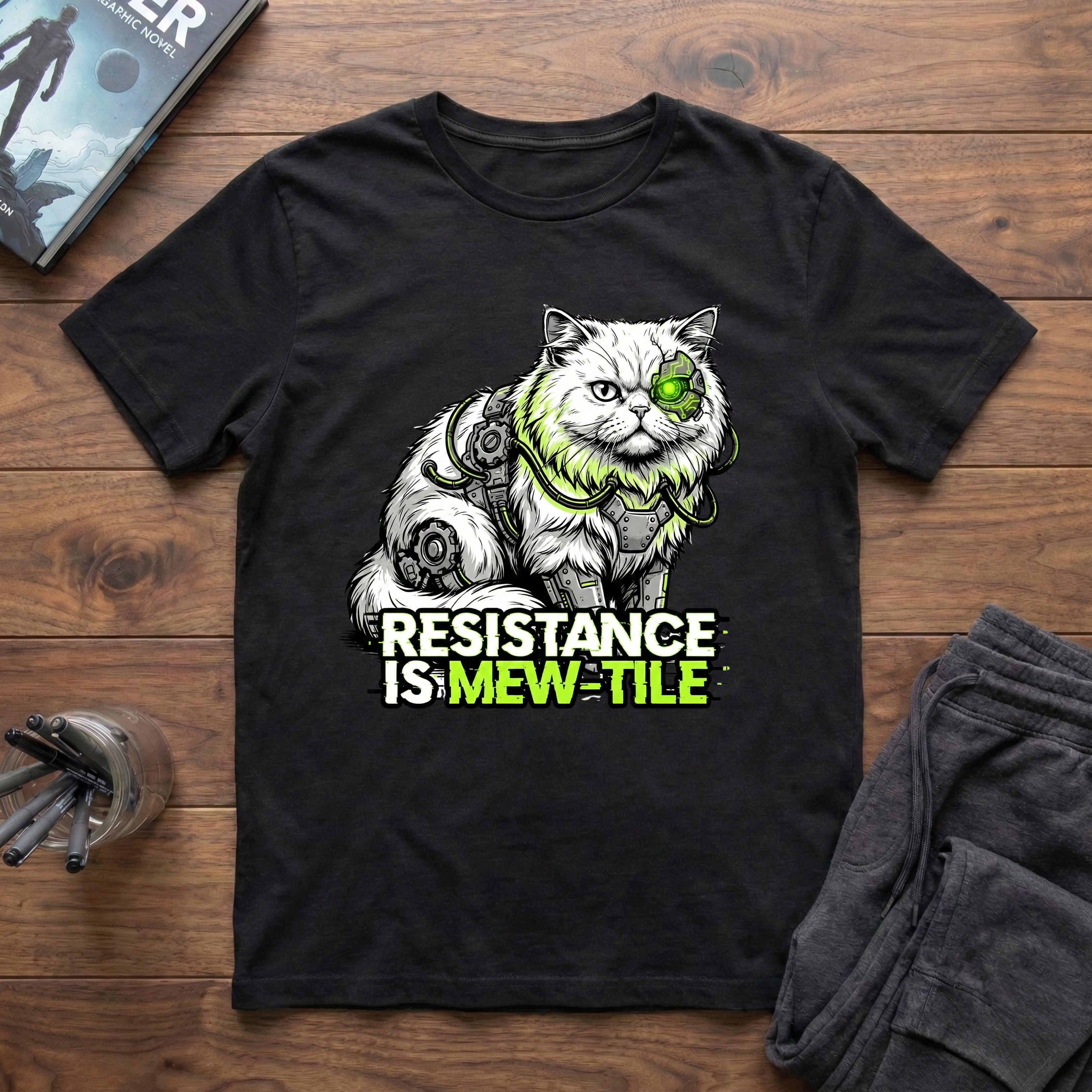 Resistance Is Mew-Tile T-Shirt