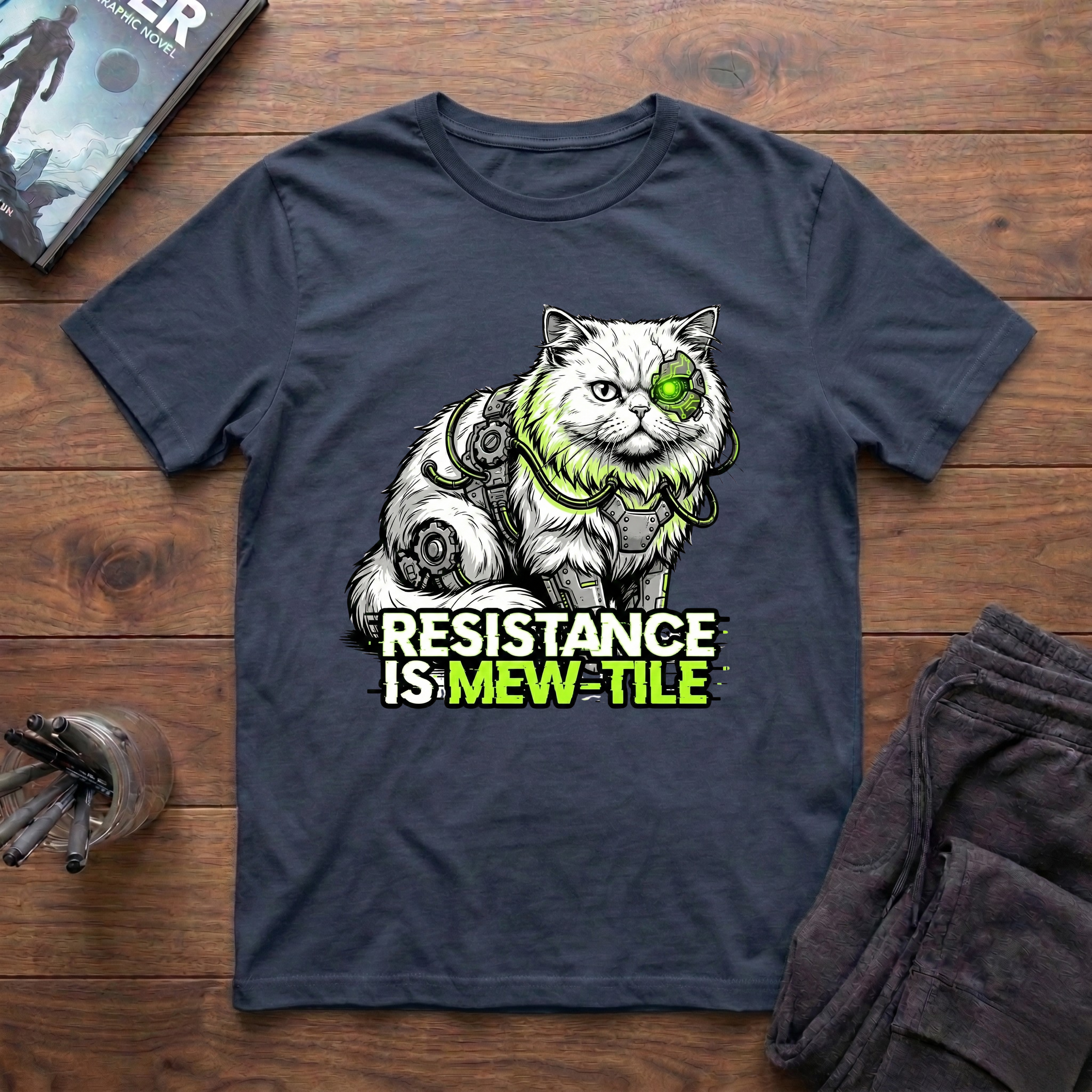 Resistance Is Mew-Tile T-Shirt