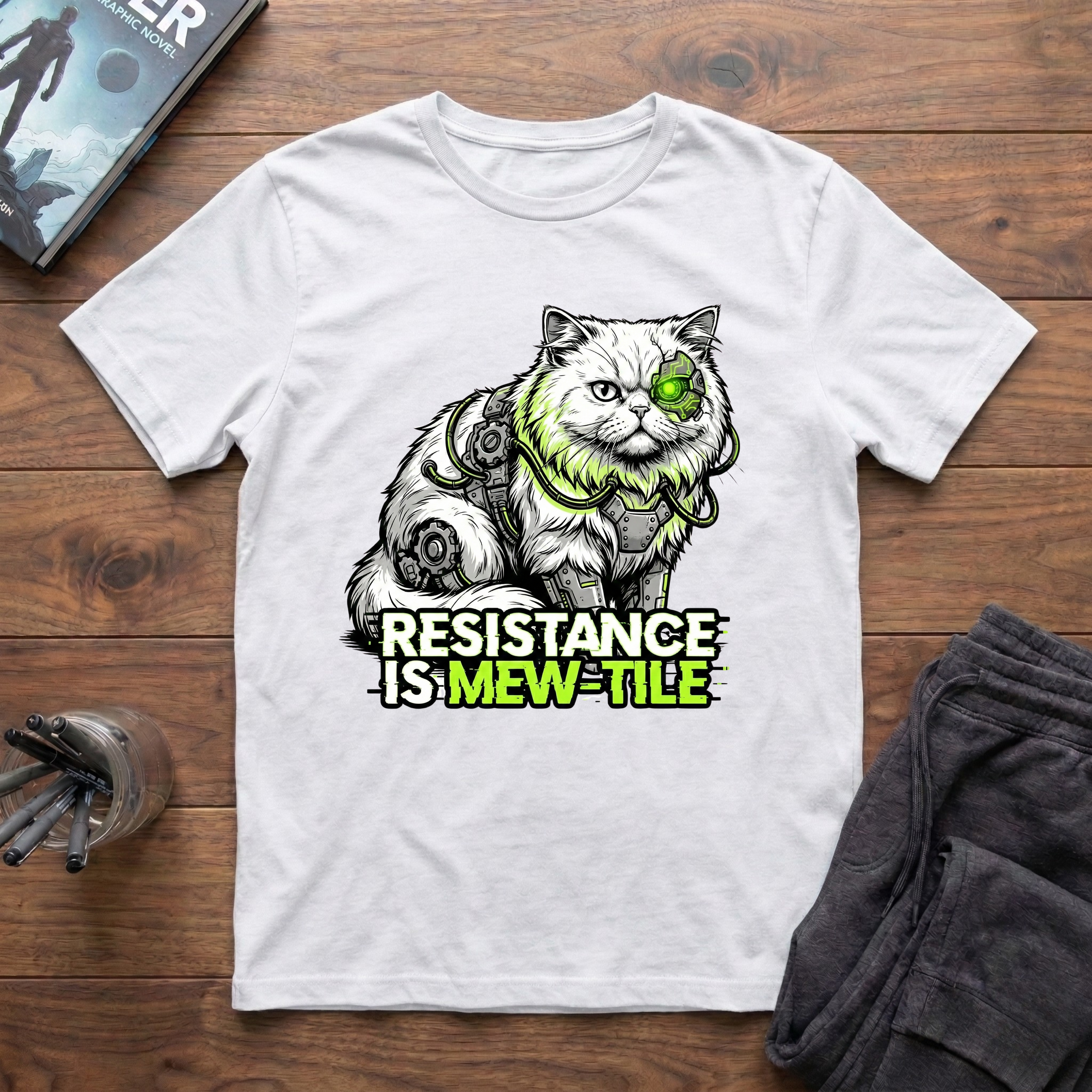 Resistance Is Mew-Tile T-Shirt
