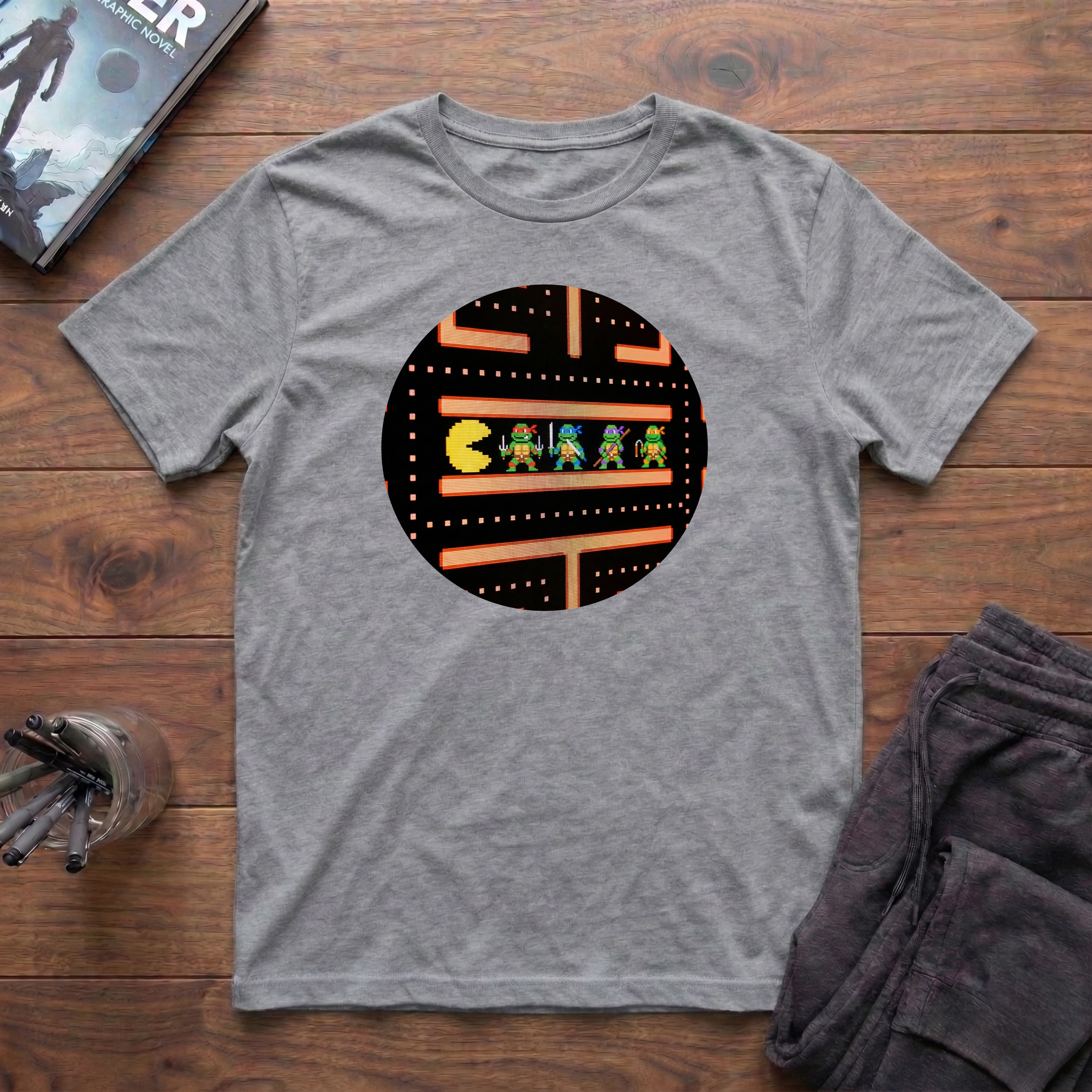 Pac Man V Turtles T-Shirt