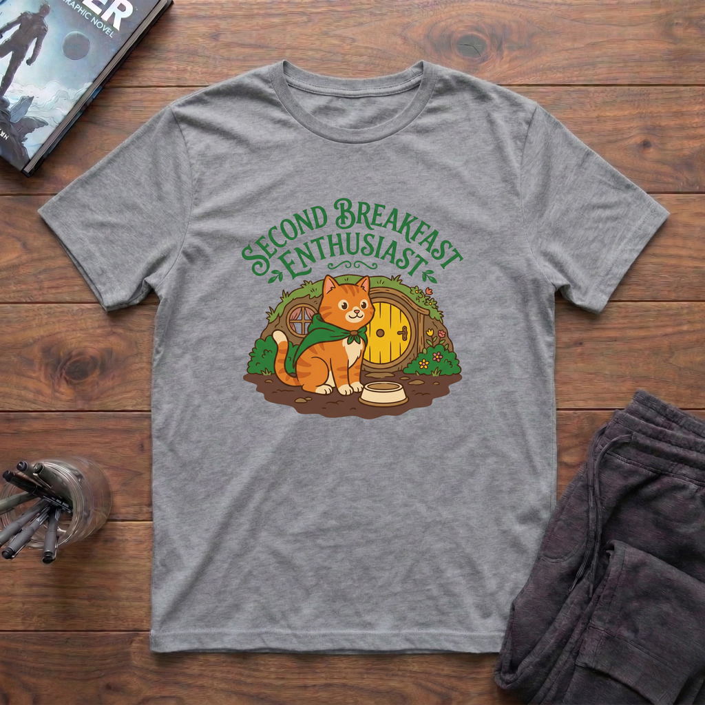 Second Breakfast Enthusiast (Cat) T-Shirt