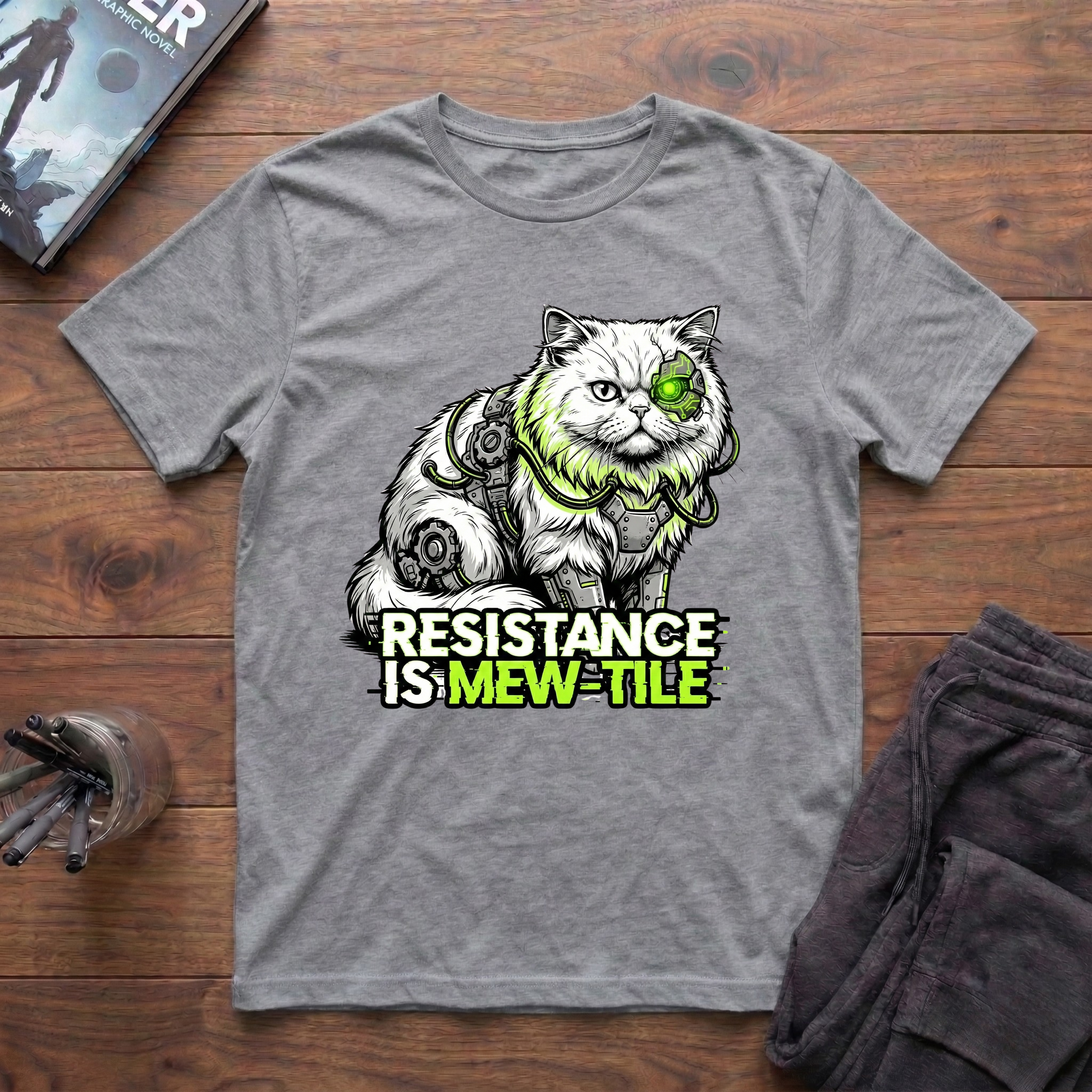 Resistance Is Mew-Tile T-Shirt