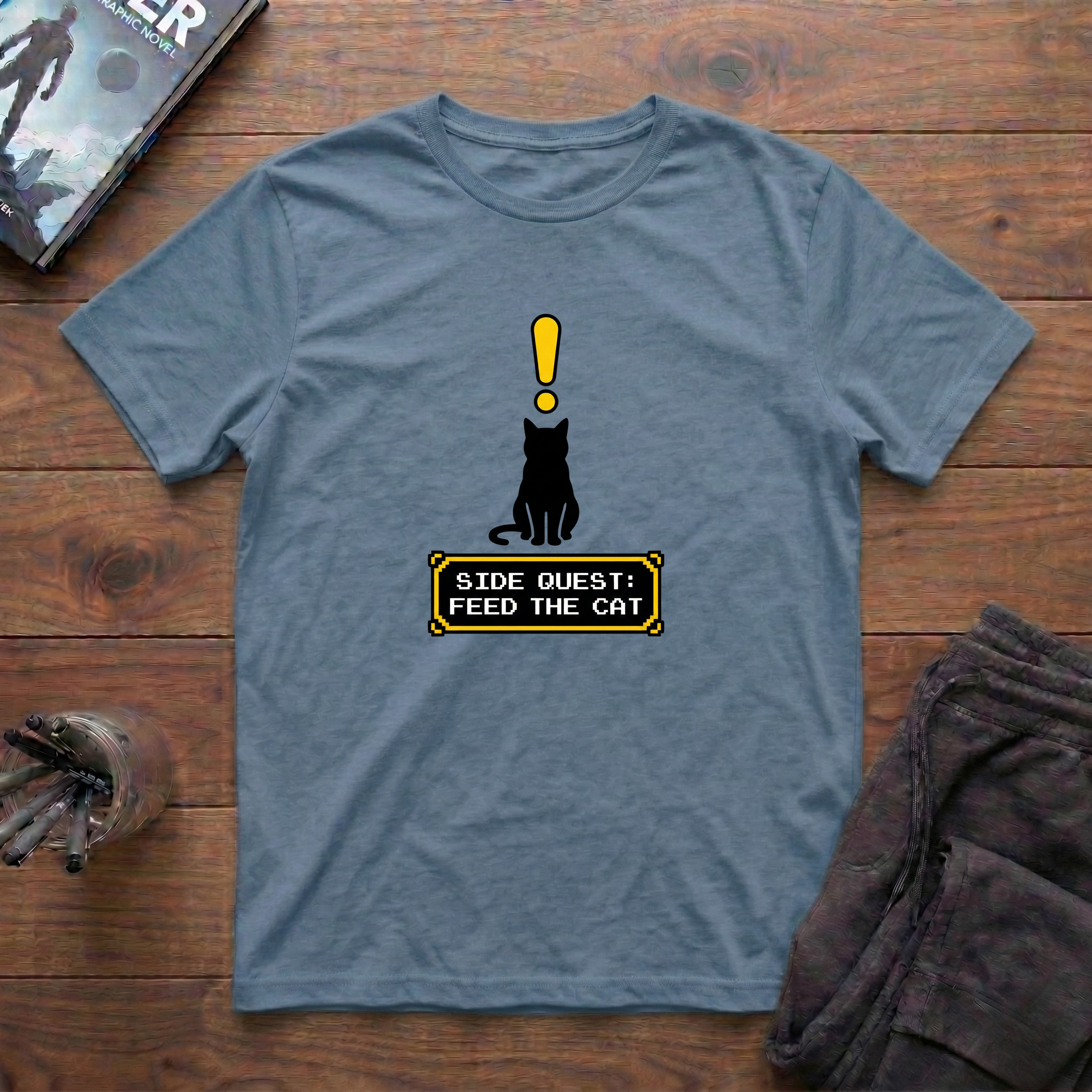 Side Quest: Feed The Cat! T-Shirt
