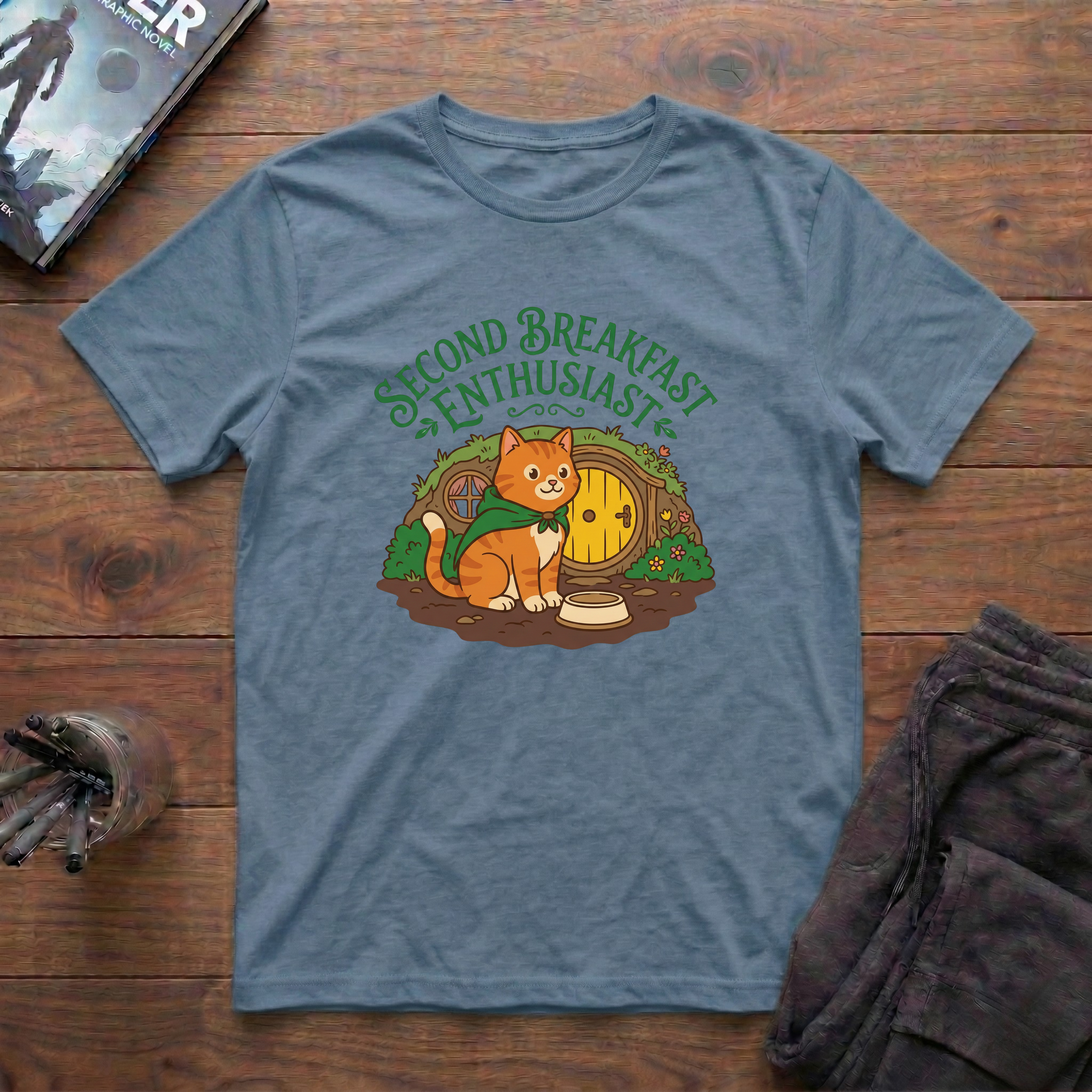 Second Breakfast Enthusiast (Cat) T-Shirt